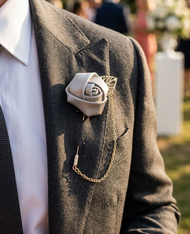 Flor de lapela Cinzento Homem «Alfred»