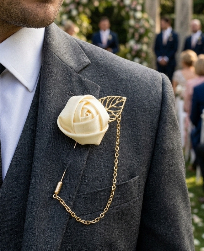 Flor de lapela Amarelo Homem «Alfred»