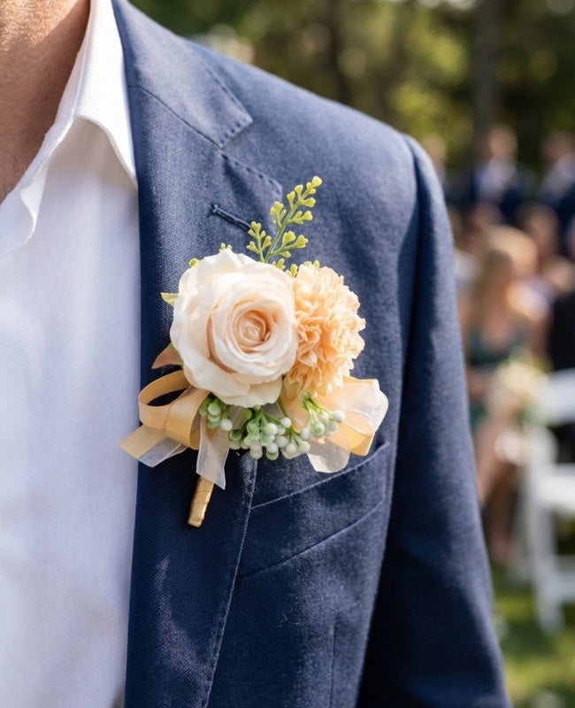 Flor de lapela Laranja Homem «Valentin»