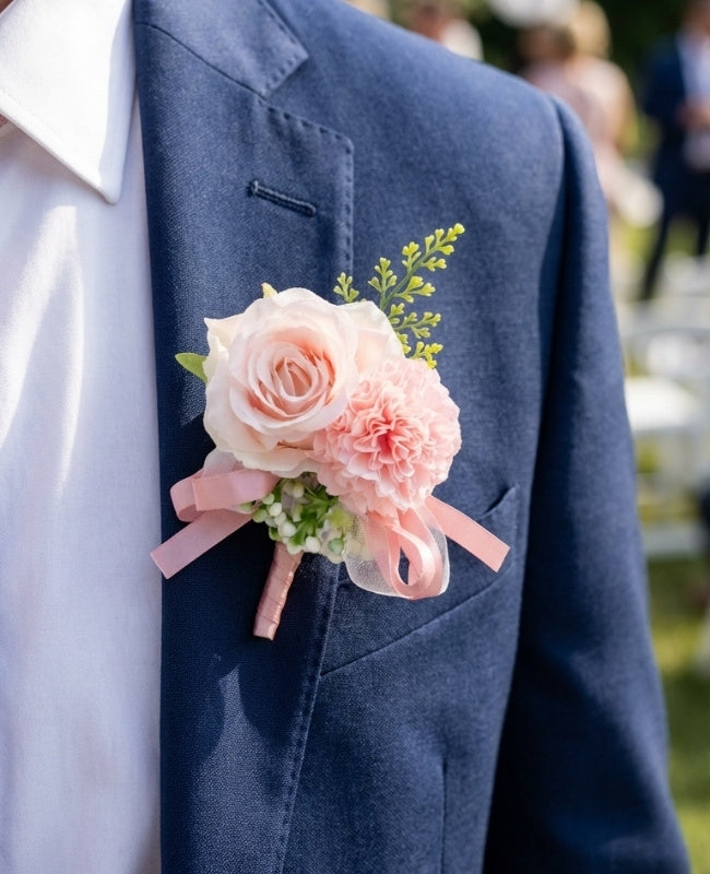 Flor de lapela Rosa Homem «Valentin»