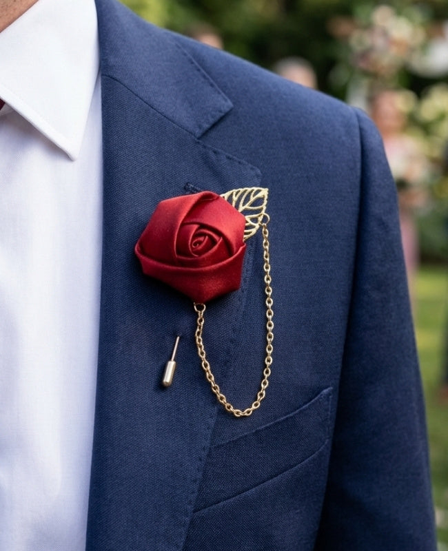 Flor de lapela Vermelho Homem «Alfred»
