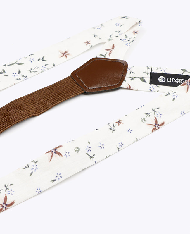 Suspensórios Liberty Branco n°8 em Algodão «Charles»