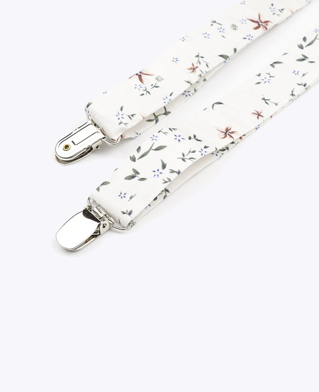 Suspensórios Liberty Branco n°8 em Algodão «Charles»