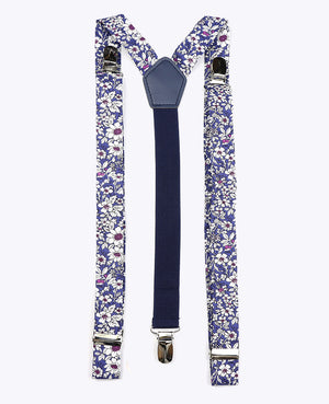 Suspensórios Homem Liberty Azul n°1 em Algodão «Clovis»