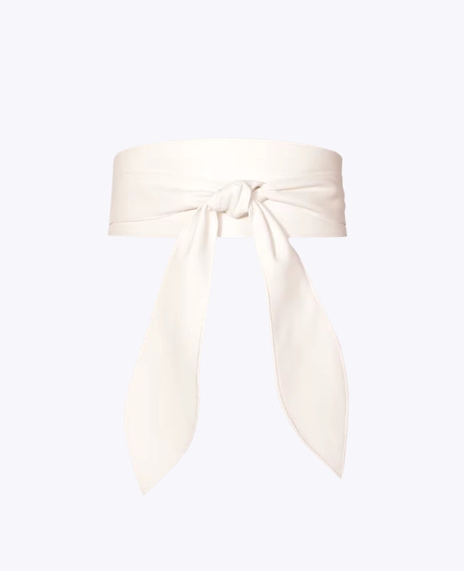 Cinto de Vestido com Laço Mulher Branco em Couro "Mathilde"