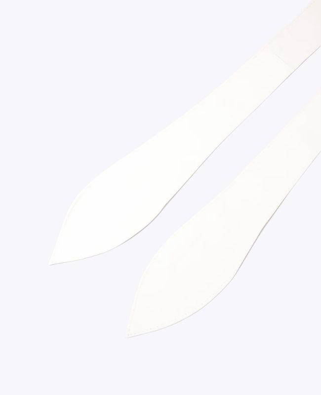 Cinto de Vestido com Laço Mulher Branco em Couro «Mathilde»