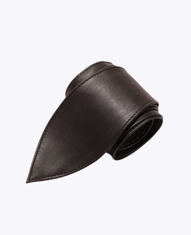 Cinto de Vestido com Nó Mulher Preto em Couro "Mathilde"