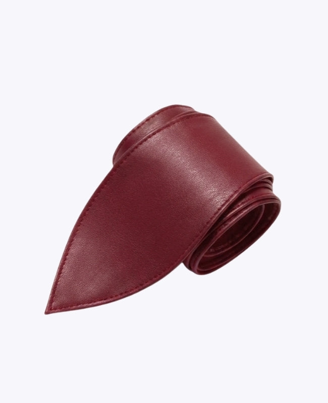 Ceinture de Robe à Nouer Femme Rouge en Cuir "Mathilde"