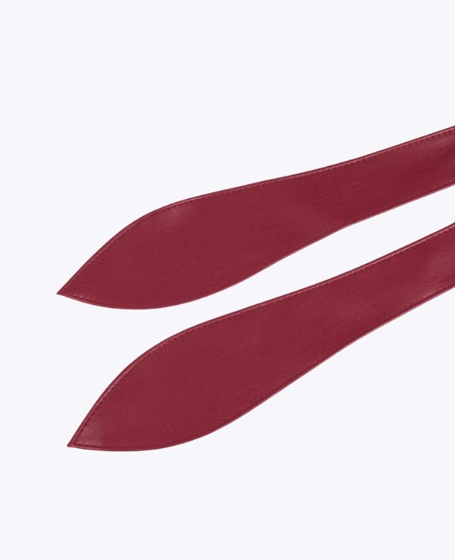 Ceinture de Robe à Nouer Femme Rouge en Cuir "Mathilde"