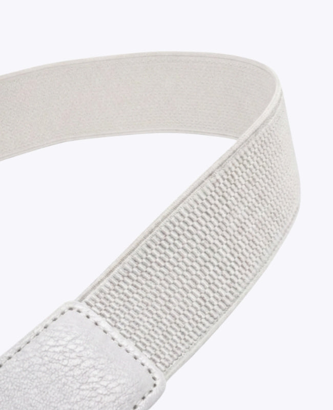 Cinto de Vestido Elástico Mulher Branco em Couro "Louise"