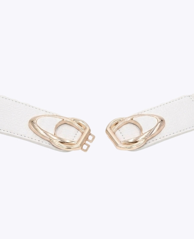 Cinto de Vestido Elástico Mulher Branco em Couro «Louise»