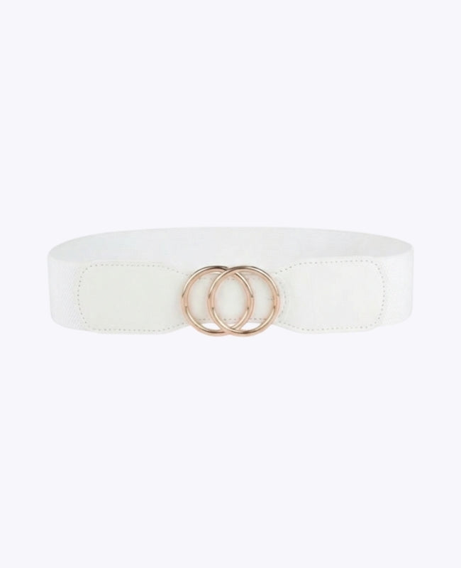 Cinto de Vestido Elástico Mulher Branco em Couro "Madeleine"