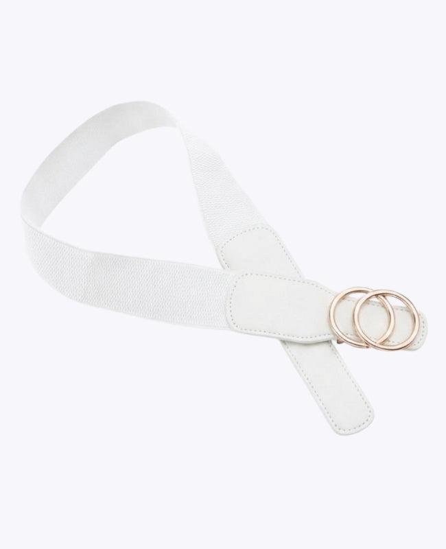 Cinto de Vestido Elástico Mulher Branco em Couro "Madeleine"