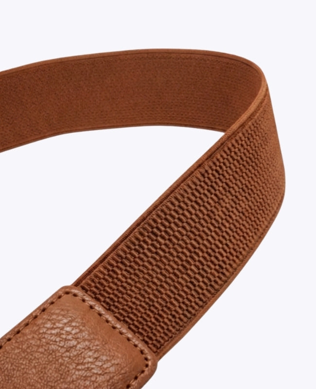 Cinto de Vestido Elástico Mulher Castanho em Couro "Louise"