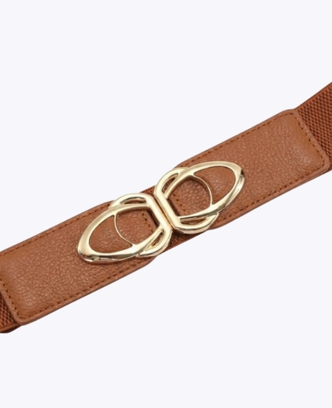Cinto de Vestido Elástico Mulher Castanho em Couro "Louise"