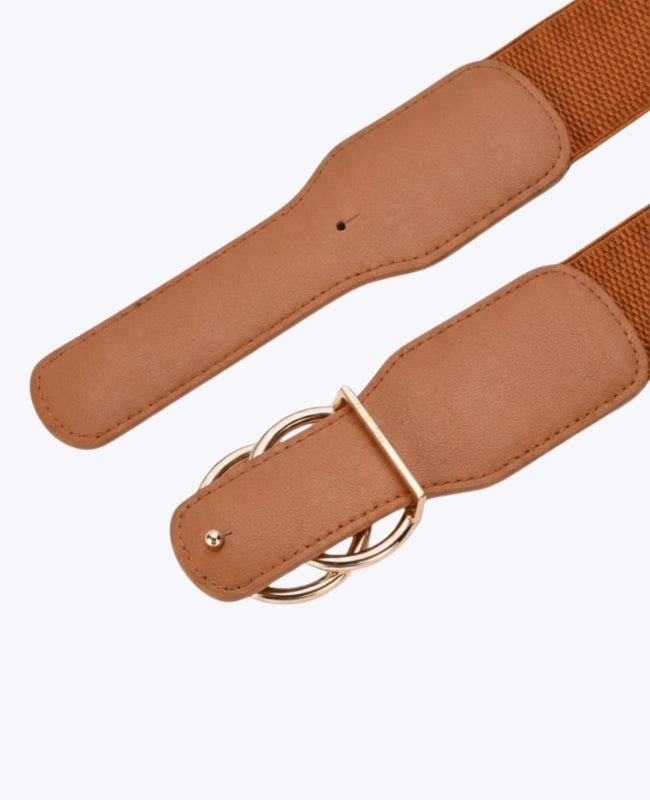 Cinto de Vestido Elástico Mulher Castanho em Couro "Madeleine"