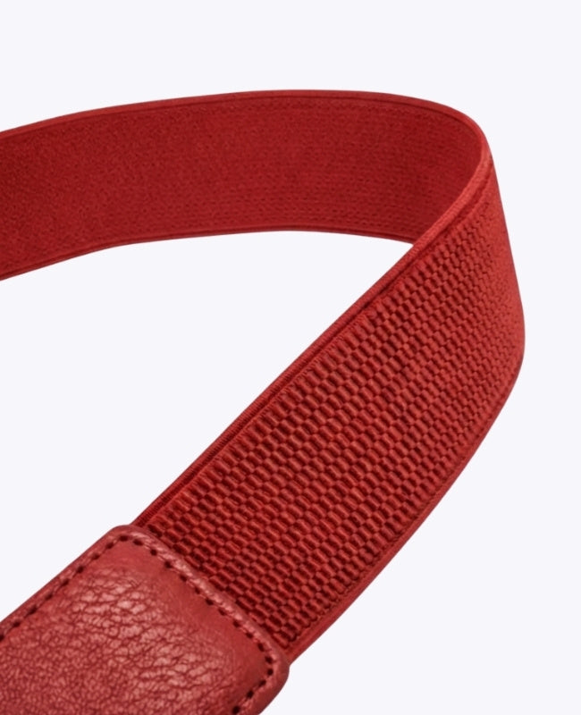 Cinto de Vestido Elástico Mulher Vermelho em Couro "Louise"