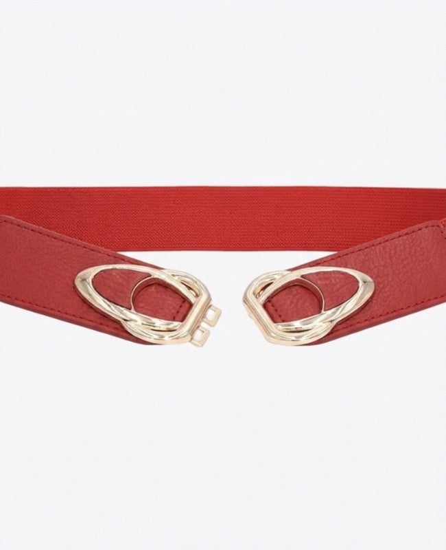 Cinto de Vestido Elástico Mulher Vermelho em Couro "Louise"