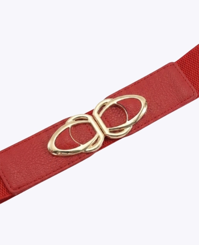 Cinto de Vestido Elástico Mulher Vermelho em Couro "Louise"