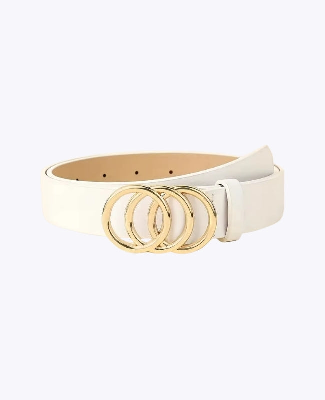 Ceinture de Robe Femme Blanc en Cuir "Clémence"