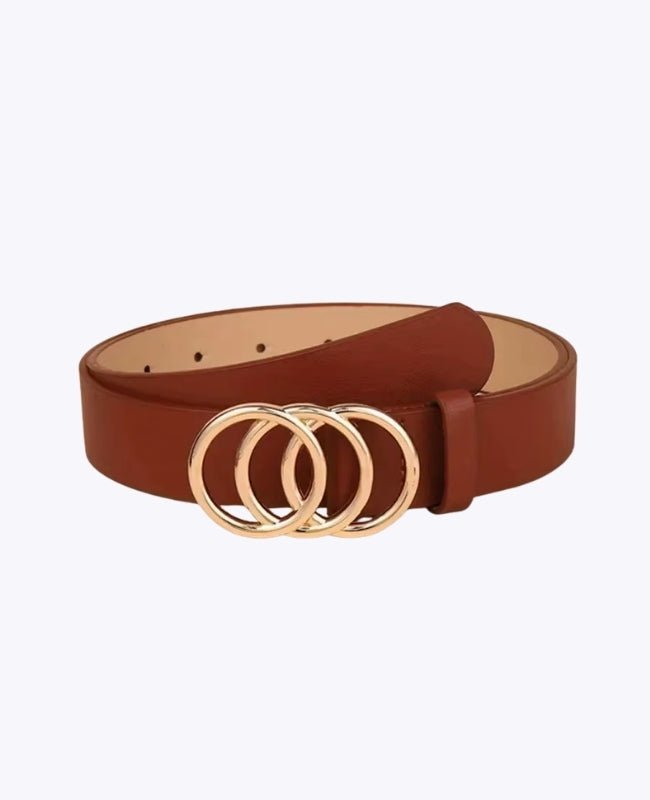 Cinto de Vestido Mulher Castanho em Couro "Clémence"