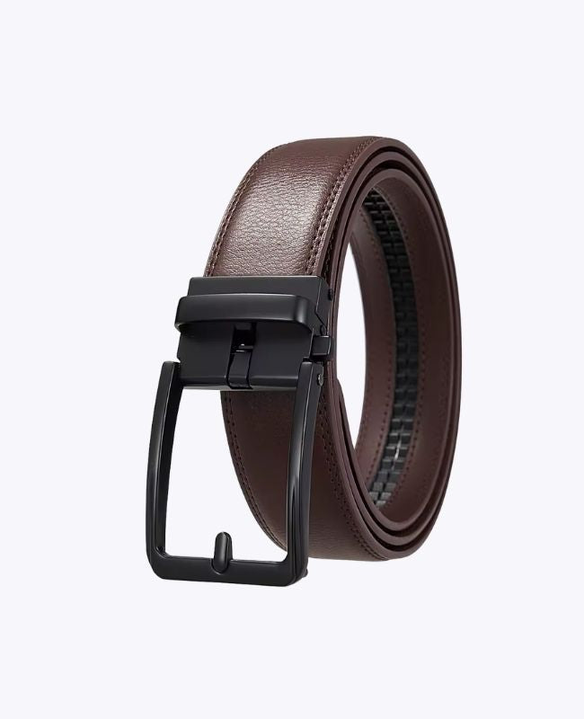 Ceinture de Costume Homme Marron en Cuir Sans Trou "Gustave"