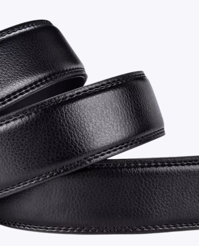 Cinto Homem Preto em Couro Sem Furos «Alphonse»