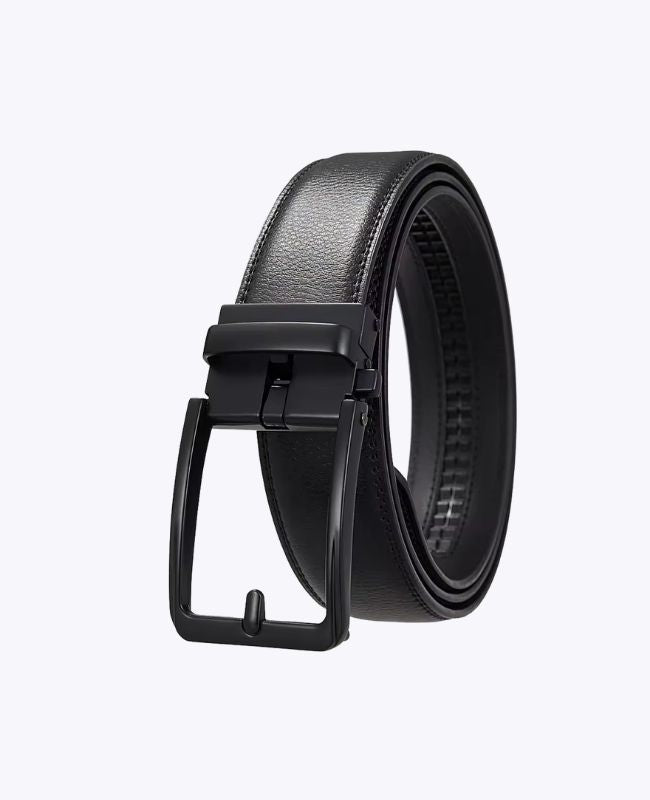 Ceinture Homme Noir en Cuir Sans Trou "Gustave"