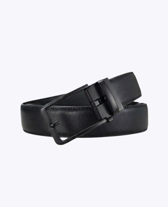 Ceinture de Costume Homme Noir en Cuir Sans Trou "Gustave"