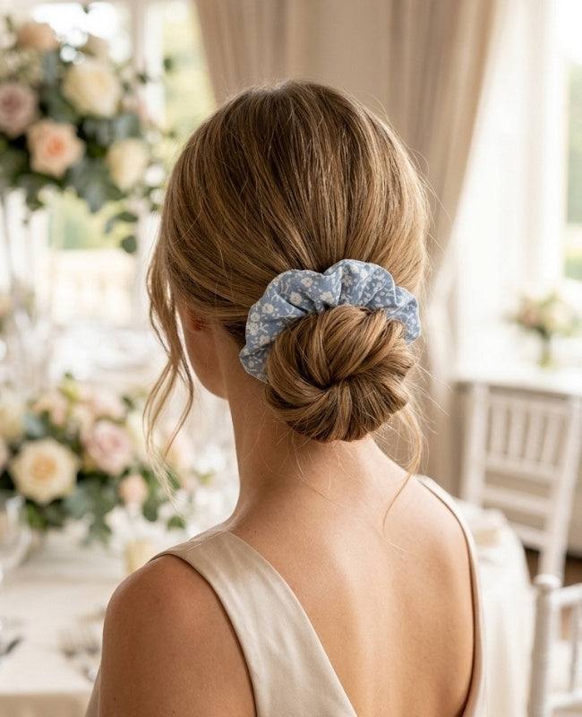 Elástico de cabelo Liberty Azul n°2 Mulher «Suzanne»