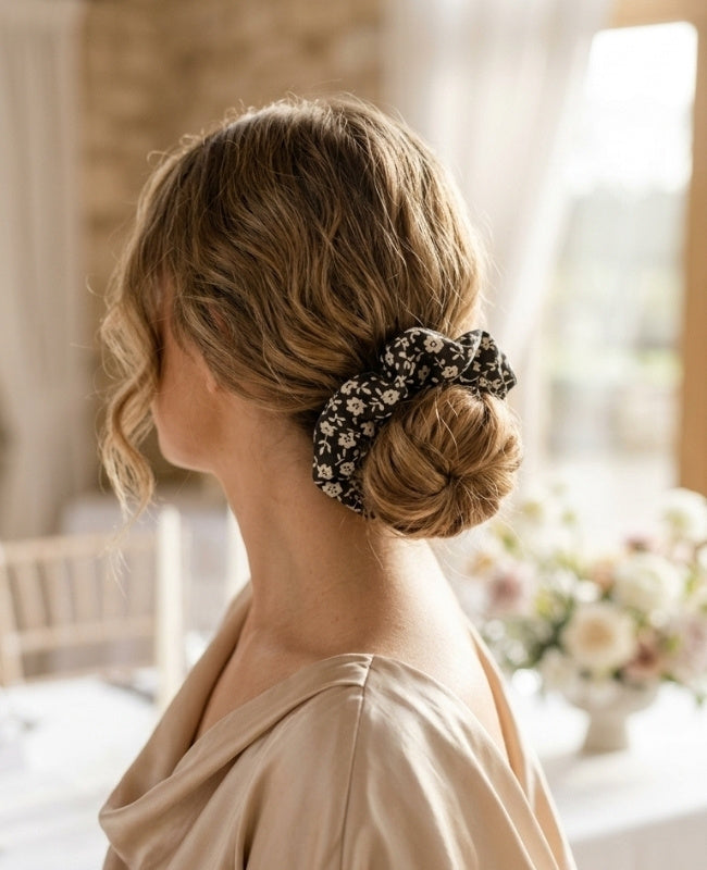 Elástico de cabelo Liberty Preto n°2 Mulher «Suzanne»
