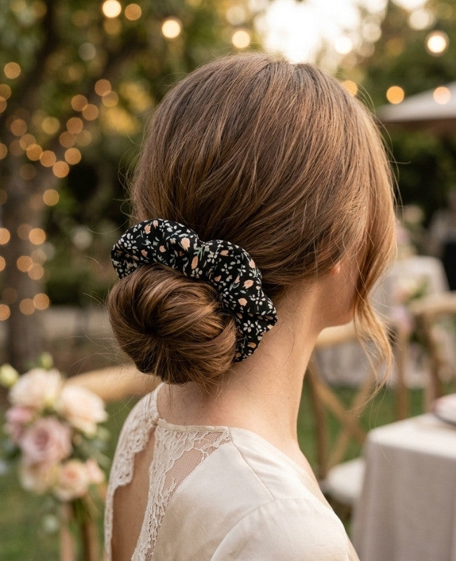 Elástico de cabelo Liberty Preto n°4 Mulher «Suzanne»