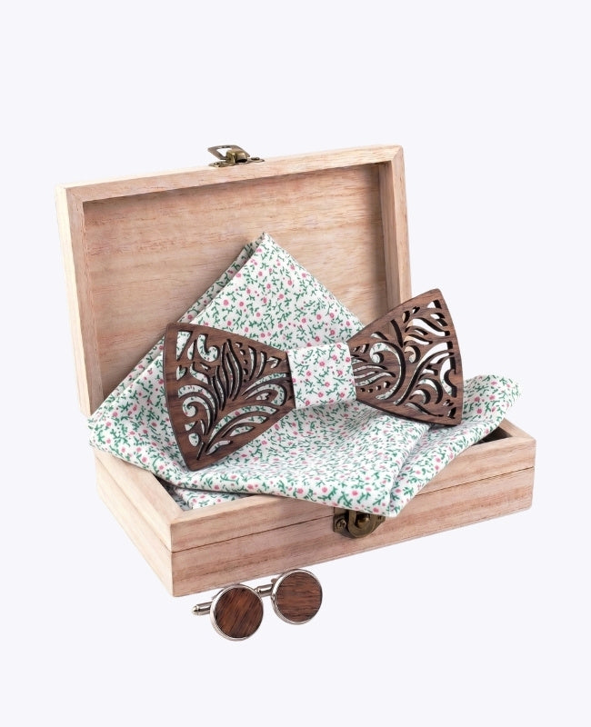 Coffret de Laço Liberty homem em madeira «Baptiste»