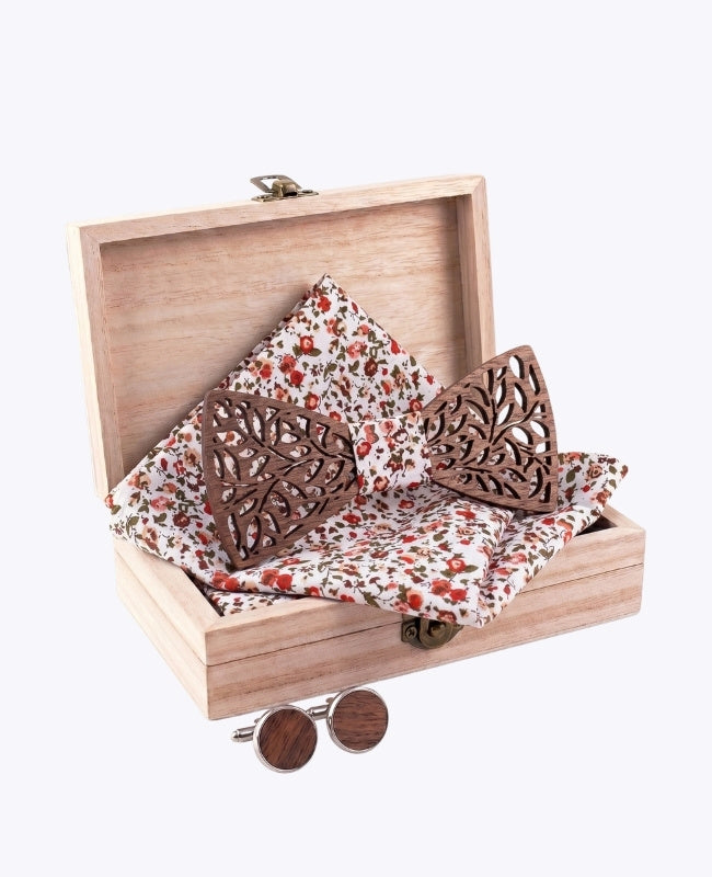 Coffret Noeud Papillon Liberty Homme en Bois «Ulysse»