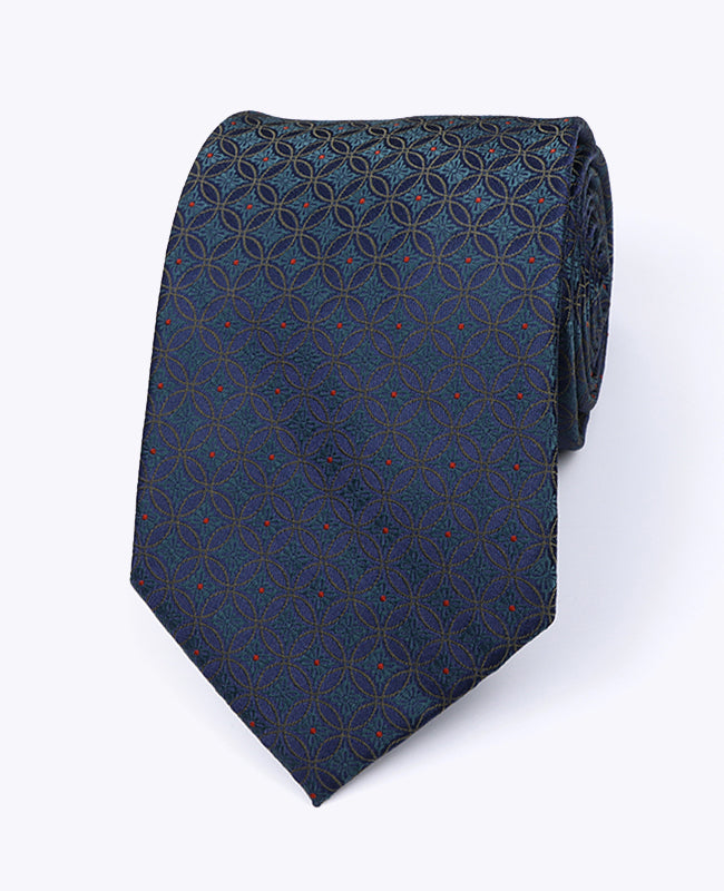 Gravata Azul n°2 Com Padrões Homem em Poliéster «Edmond»
