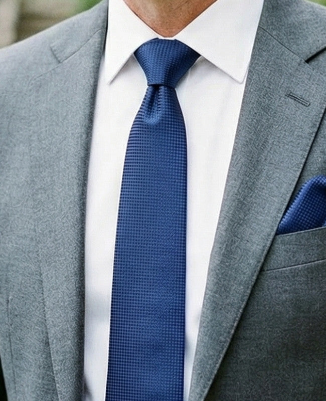 Gravata Azul n°3 Homem em Poliéster «Martin»