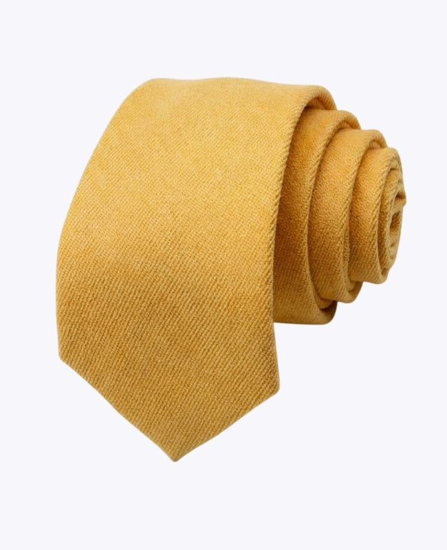 Gravata Amarelo n°1 Homem em Efeito Veludo «Simon»