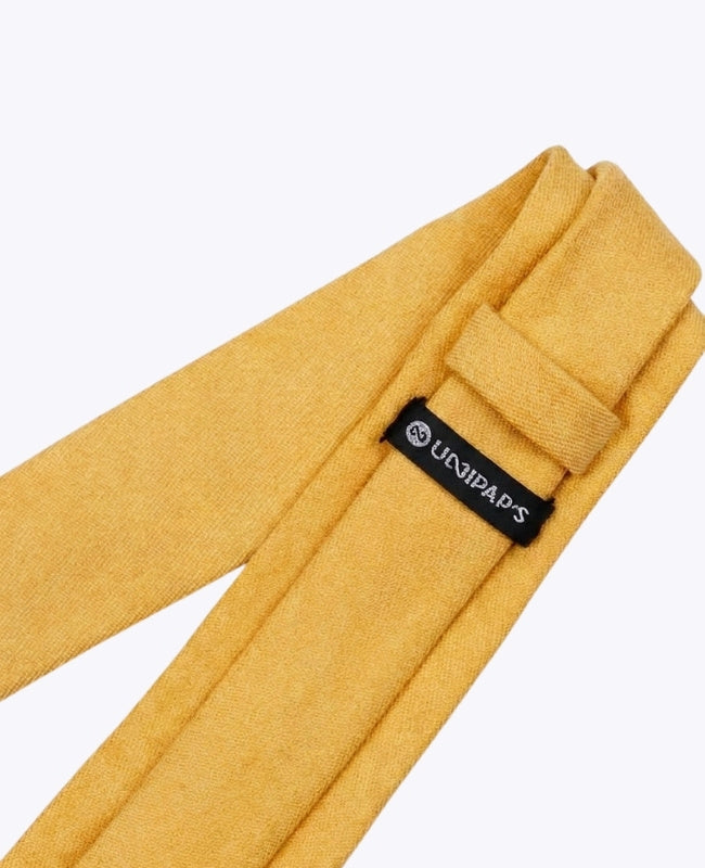 Gravata Amarelo n°1 Homem em Efeito Veludo «Simon»