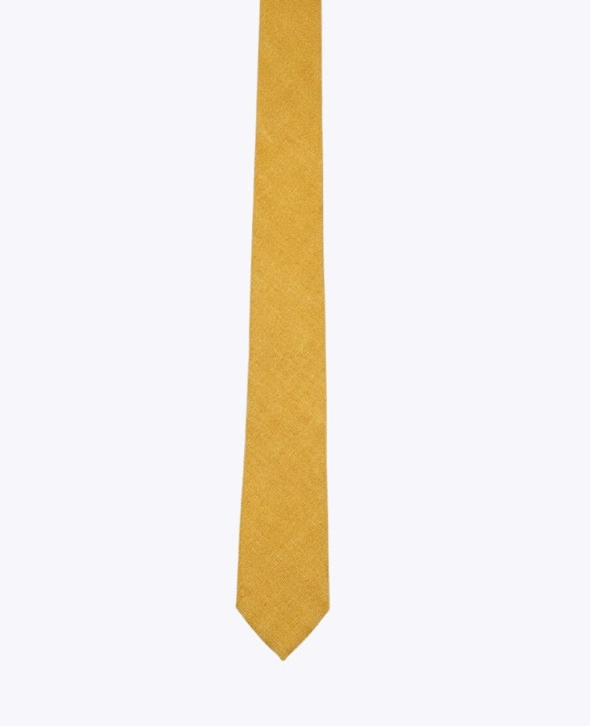 Gravata Amarelo n°1 Homem em Efeito Veludo «Simon»