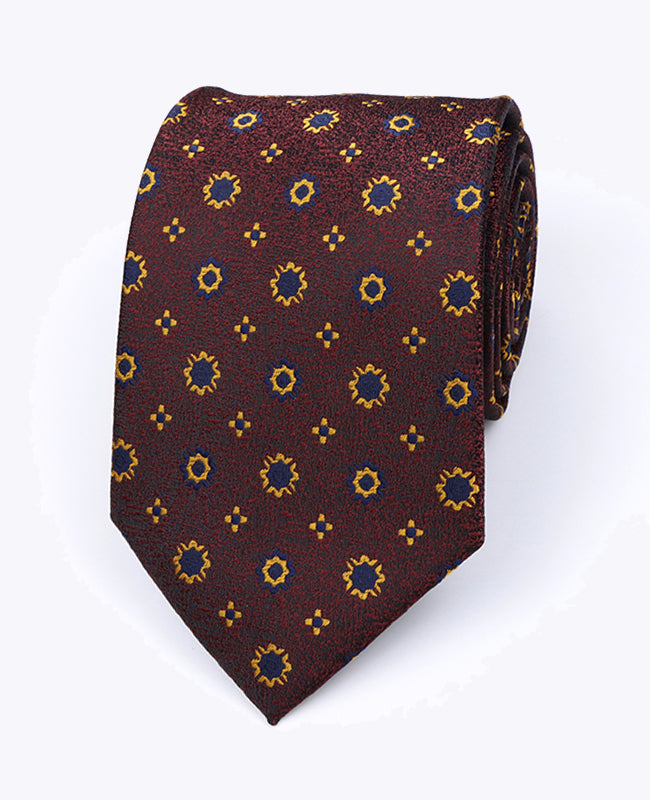 Gravata Vermelha n°1 Com Padrões Homem em Poliéster «Edmond»