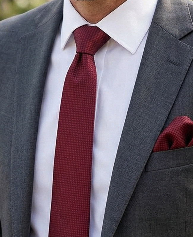 Gravata Vermelho n°1 Homem em Poliéster «Martin»