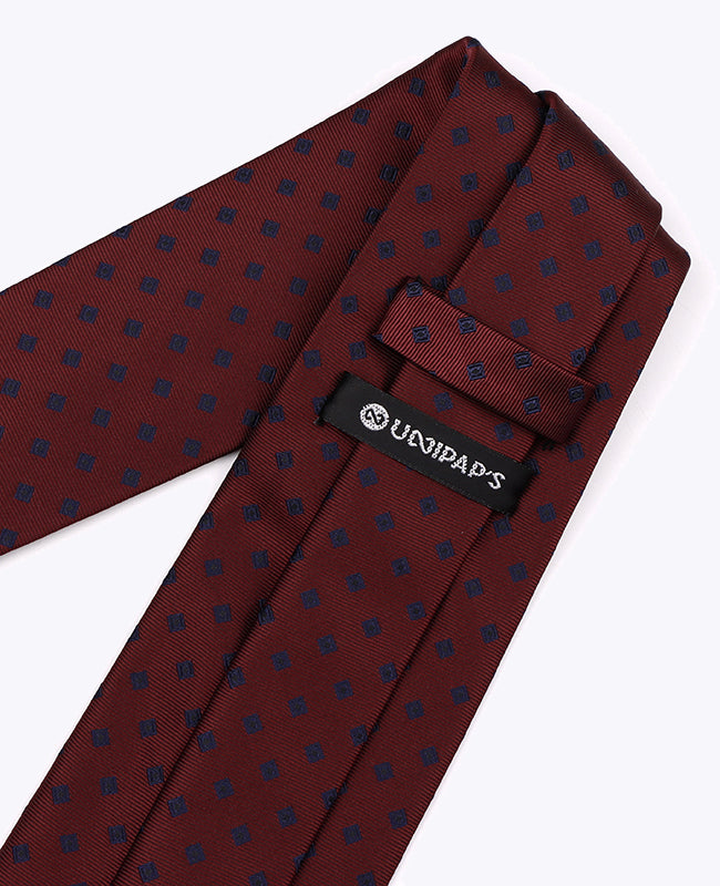 Gravata Vermelho n°2 Com Padrões Homem em Poliéster «Edmond»