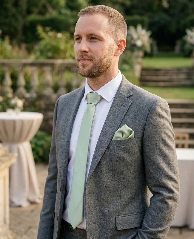 Gravata Verde n°1 Homem em Poliéster «Anatole»