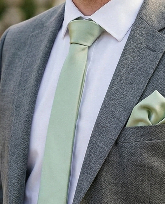 Gravata Verde n°1 Homem em Poliéster «Anatole»