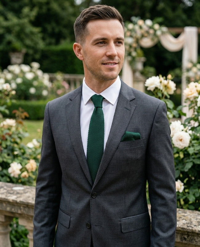 Gravata Verde n°1 Homem em Malha «Léon»