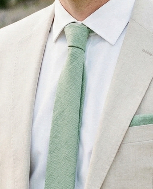 Gravata Verde n°2 Homem em Efeito Veludo «Simon»