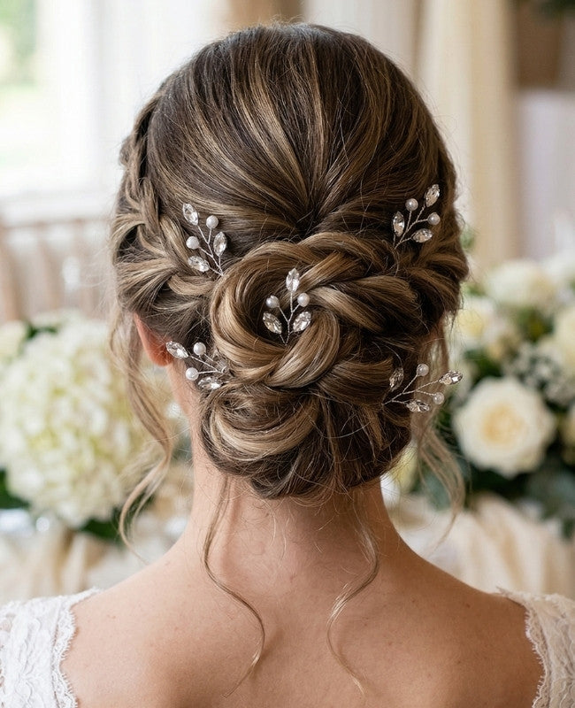 Alfinete Floral Prateado Mulher «Camille»