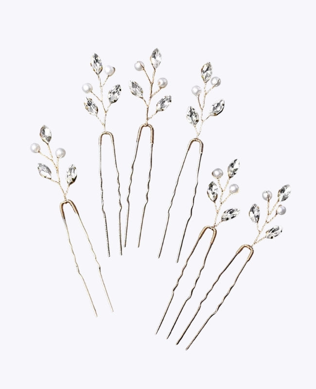 Alfinete Floral Dourado Mulher «Camille»