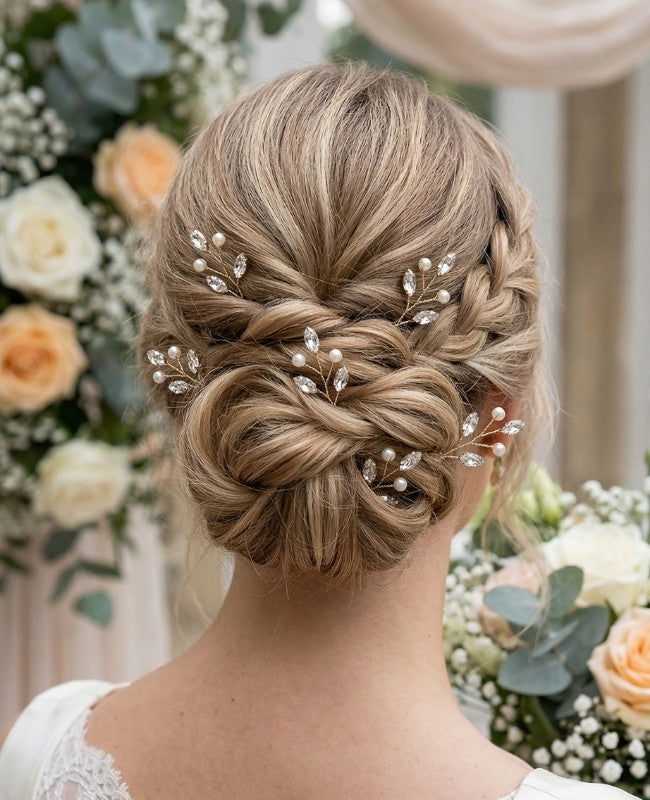 Alfinete Floral Dourado Mulher «Camille»