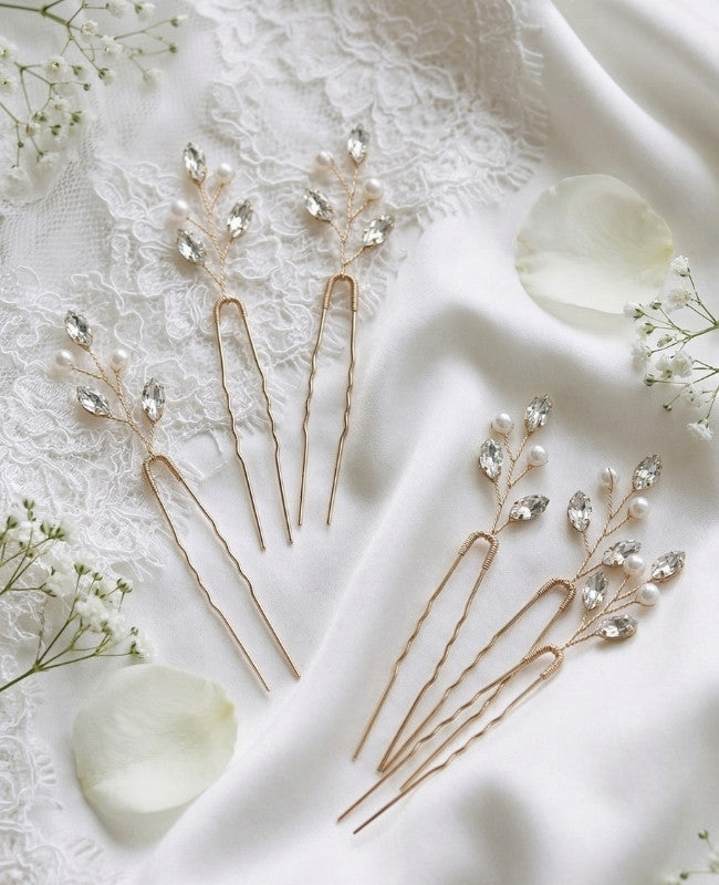 Alfinete Floral Dourado Mulher «Camille»